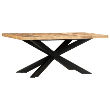 vidaXL Τραπεζαρία 180x90x76cm από Μασίφ Ακατέργαστο Ξύλο Μάνγκο 1 τεμ.