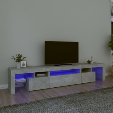 vidaXL Έπιπλο Τηλεόρασης με LED Γκρι Σκυροδέματος 215x36,5x40cm