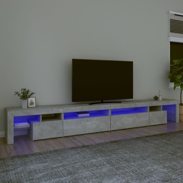 vidaXL Έπιπλο Τηλεόρασης με LED Γκρι Σκυροδέματος 290x36,5x40cm
