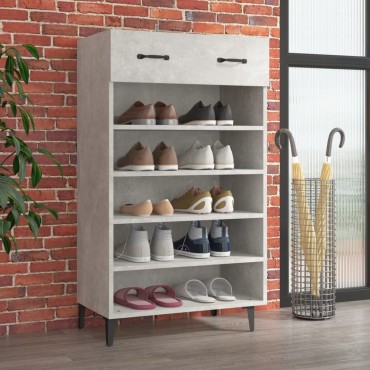 vidaXL Παπουτσοθήκη Γκρι Σκυροδέματος 60x35x105cm Επεξεργασμένο Ξύλο