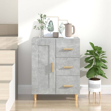 vidaXL Ντουλάπι Γκρι Σκυροδέματος 69,5x34x90cm Επεξεργασμένο Ξύλο 1 τεμ.