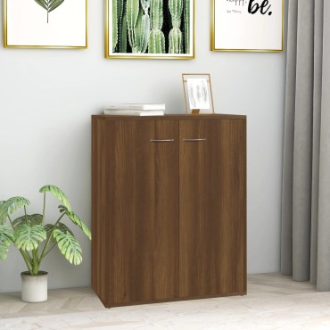 vidaXL Ντουλάπι Καφέ Δρυς 60x30x75cm από Επεξεργασμένο Ξύλο 1 τεμ.