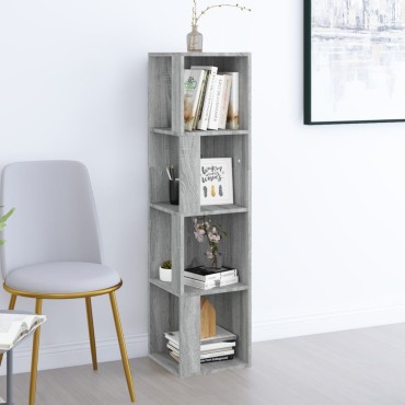 vidaXL Γωνιακό Έπιπλο Γκρι Sonoma 33x33x132cm από Επεξεργ. Ξύλο