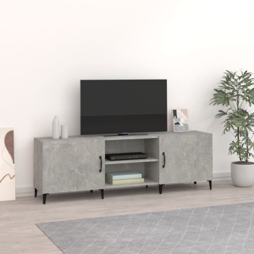 vidaXL Έπιπλο Τηλεόρασης Γκρι Σκυροδέματος 150x30x50cm Επεξ. Ξύλο