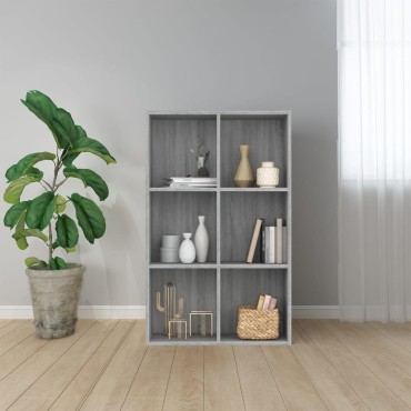 vidaXL Βιβλιοθήκη/Βοηθητικό Ντουλάπι Γκρι sonoma 66x30x98cm Επεξ Ξύλο 1 τεμ.