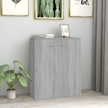 vidaXL Ντουλάπι Γκρι Sonoma 60x30x75cm από Επεξεργασμένο Ξύλο 1 τεμ.