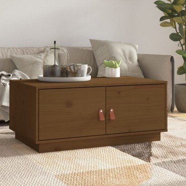 vidaXL Τραπεζάκι Σαλονιού Καφέ Μελί 80x50x35cm Μασίφ Ξύλο Πεύκου 1 τεμ.