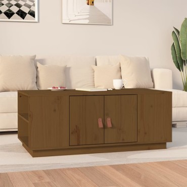 vidaXL Τραπεζάκι Σαλονιού Καφέ Μελί 100x50x41cm Μασίφ Ξύλο Πεύκου 1 τεμ.