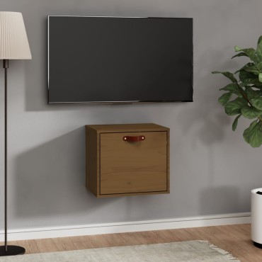 vidaXL Ντουλάπι Τοίχου Καφέ Μελί 40x30x35cm από Μασίφ Ξύλο Πεύκου 1 τεμ.