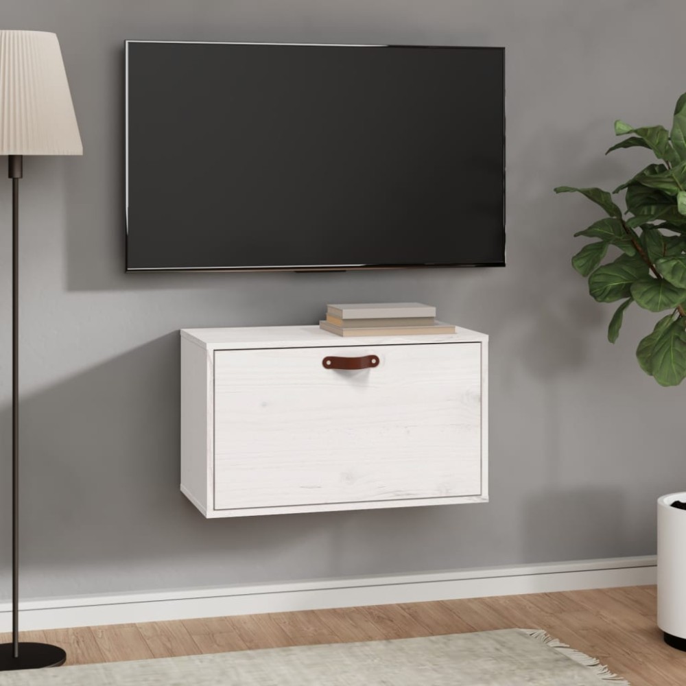 vidaXL Ντουλάπι Τοίχου Λευκό 60x30x35cm από Μασίφ Ξύλο Πεύκου 1 τεμ.