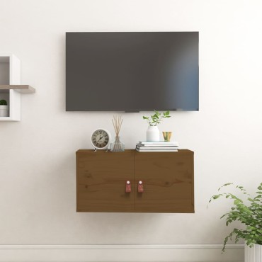 vidaXL Ντουλάπι Τοίχου Καφέ Μελί 60x30x30cm από Μασίφ Ξύλο Πεύκου 1 τεμ.