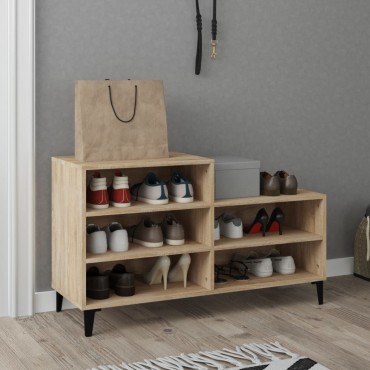 vidaXL Παπουτσοθήκη Sonoma Δρυς 102x36x60cm από Επεξεργασμένο Ξύλο