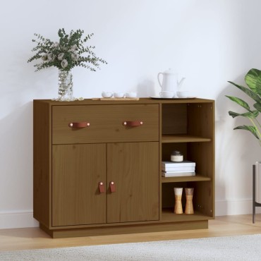 vidaXL Ντουλάπι Καφέ Μελί 98,5x40x75cm από Μασίφ Ξύλο Πεύκου 1 τεμ.