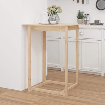 vidaXL Τραπέζι Μπαρ Γκρι 80x80x110cm από Μασίφ Ξύλο Πεύκου 1 τεμ.
