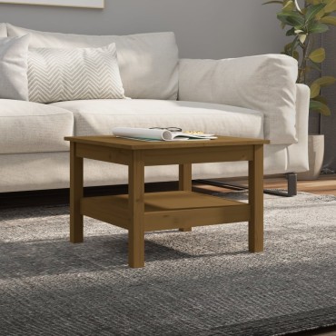 vidaXL Τραπεζάκι Σαλονιού Καφέ Μελί 55x55x40cm Μασίφ Ξύλο Πεύκου 1 τεμ.