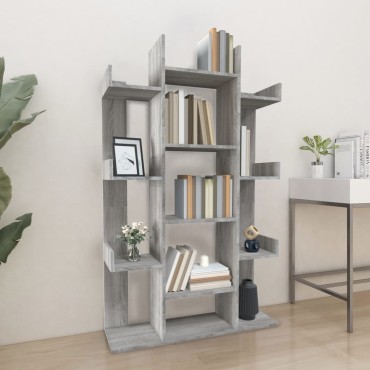 vidaXL Βιβλιοθήκη Γκρι Sonoma 86x25,5x140cm από Επεξεργασμένο Ξύλο 1 τεμ.