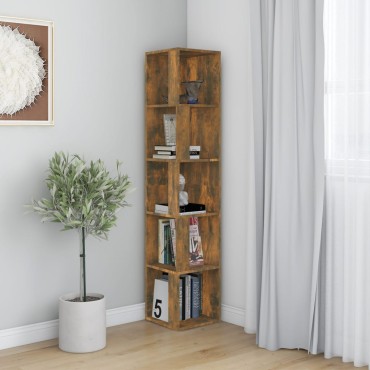 vidaXL Γωνιακό Έπιπλο Καπνιστή δρυς 33x33x164,5cm από Επεξεργ. Ξύλο