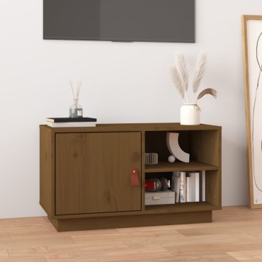 vidaXL Έπιπλο Τηλεόρασης Καφέ Μελί 70x34x40cm από Μασίφ Ξύλο Πεύκου
