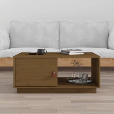 vidaXL Τραπεζάκι Σαλονιού Καφέ μελί80x50x35,5cm από Μασίφ Ξύλο Πεύκου 1 τεμ.
