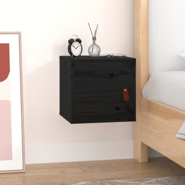 vidaXL Ντουλάπι Τοίχου Μαύρο 31,5x30x30cm από Μασίφ Ξύλο Πεύκου 1 τεμ.