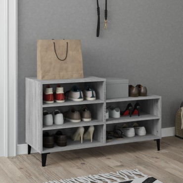 vidaXL Παπουτσοθήκη Γκρι Sonoma 102x36x60cm από Επεξεργασμένο Ξύλο