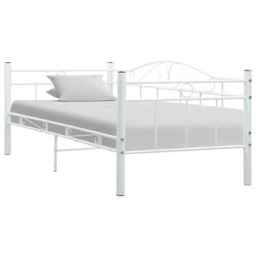 vidaXL Πλαίσιο για Καναπέ - Κρεβάτι Λευκό 90x200cm Μεταλλικό 1 τεμ. - Μονό