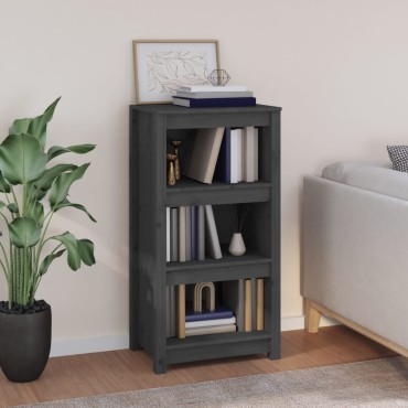vidaXL Βιβλιοθήκη Γκρι 50x35x97cm από Μασίφ Ξύλο Πεύκου 1 τεμ.