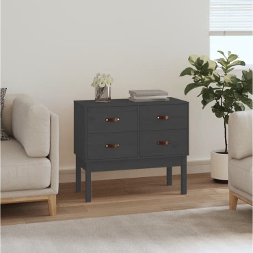 vidaXL Τραπέζι Ντουλάπι Γκρί90x40x78cm από Μασίφ Ξύλο Πεύκου 1 τεμ.