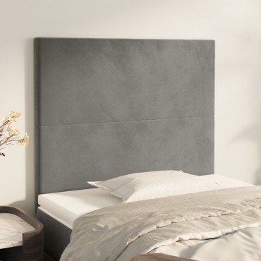 vidaXL Κεφαλάρια Κρεβατιού 2 τεμ. Αν. Γκρι 100x5x78/88cm Βελούδινο