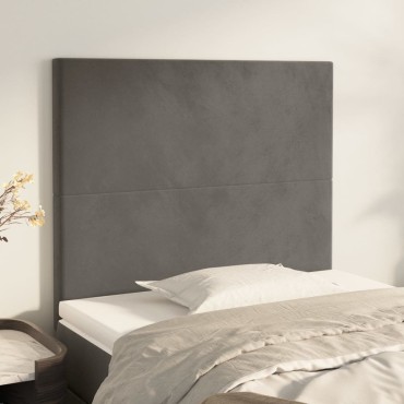 vidaXL Κεφαλάρι Σκούρο Γκρι Βελούδινο 100x5x118/128cm 1 τεμ.