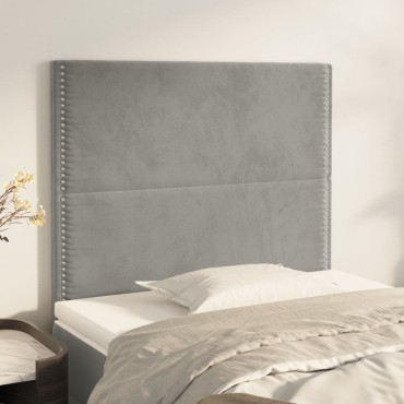 vidaXL Κεφαλάρια Κρεβατιού 2 τεμ. Αν. Γκρι 90x5x78/88cm Βελούδινο