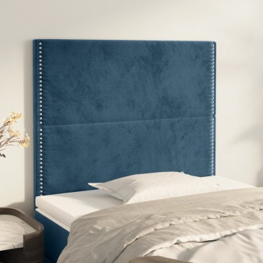 vidaXL Κεφαλάρι Σκούρο Μπλε Βελούδινο 100x5x118/128cm 1 τεμ.