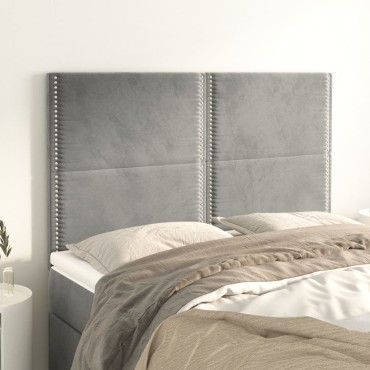 vidaXL Κεφαλάρια Κρεβατιού 4 τεμ. Αν. Γκρι 72x5x78/88cm Βελούδινα