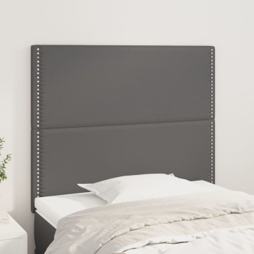 vidaXL Κεφαλάρια Κρεβατιού 2 τεμ. Γκρι80x5x78/88cm Συνθετικό Δέρμα