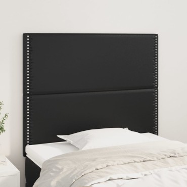 vidaXL Κεφαλάρια Κρεβατιού 2 τεμ. Μαύρο 90x5x78/88cm Συνθετικό Δέρμα