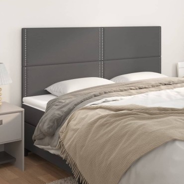 vidaXL Κεφαλάρια Κρεβατιού 4 τεμ. Γκρι80x5x78/88cm Συνθετικό Δέρμα