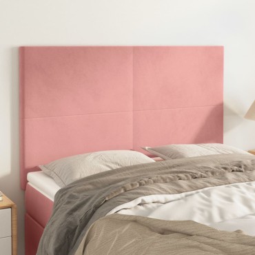 vidaXL Κεφαλάρια Κρεβατιού 4 τεμ. Ροζ 72x5x78/88cm Βελούδινα