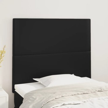 vidaXL Κεφαλάρι Μαύρο 90x5x118/128cm από Συνθετικό Δέρμα 1 τεμ.