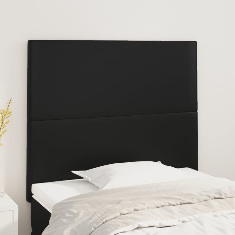 vidaXL Κεφαλάρι Μαύρο 100x5x118/128cm από Συνθετικό Δέρμα 1 τεμ.