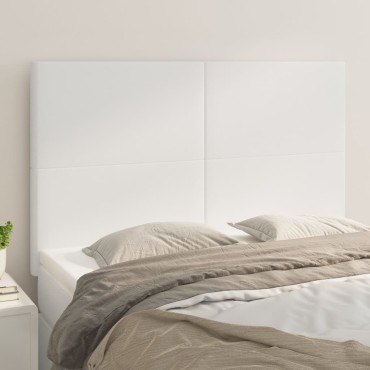 vidaXL Κεφαλάρια Κρεβατιού 4 τεμ. Λευκά 72x5x78/88cm Συνθετικό Δέρμα