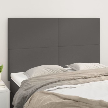 vidaXL Κεφαλάρια Κρεβατιού 4 τεμ. Γκρι 72x5x78/88cm Συνθετικό Δέρμα