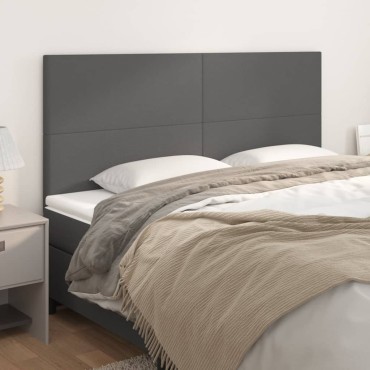 vidaXL Κεφαλάρια Κρεβατιού 4 τεμ. Γκρι80x5x78/88cm Συνθετικό Δέρμα