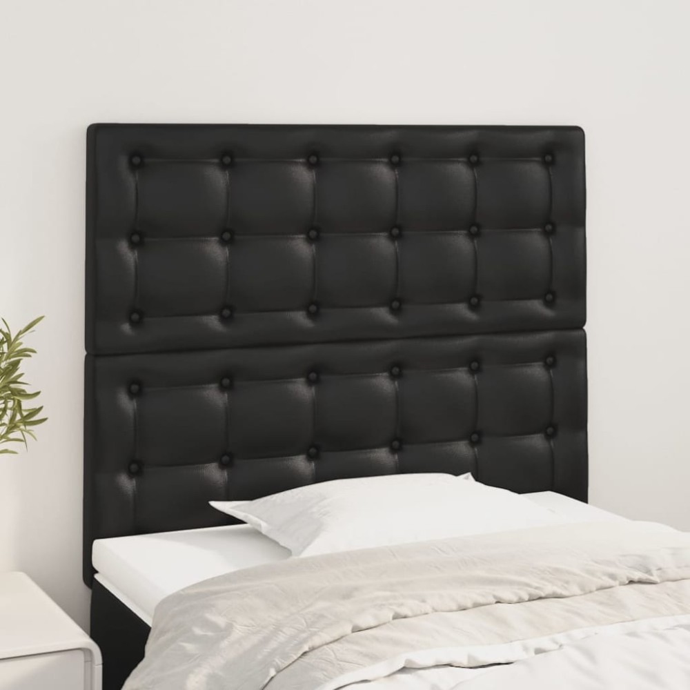 vidaXL Κεφαλάρι Μαύρο 100x5x118/128cm από Συνθετικό Δέρμα 1 τεμ.