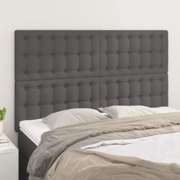 vidaXL Κεφαλάρια Κρεβατιού 4 τεμ. Γκρι 72x5x78/88cm Συνθετικό Δέρμα