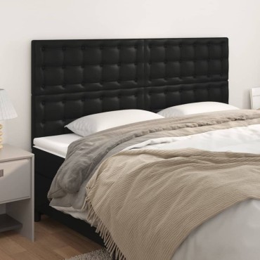 vidaXL Κεφαλάρια Κρεβατιού 4 τεμ.Μαύρα80x5x78/88cmΣυνθετικόΔέρμα
