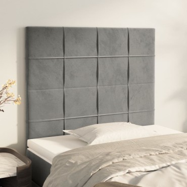 vidaXL Κεφαλάρια Κρεβατιού 2 τεμ. Αν. Γκρι 90x5x78/88cm Βελούδινο