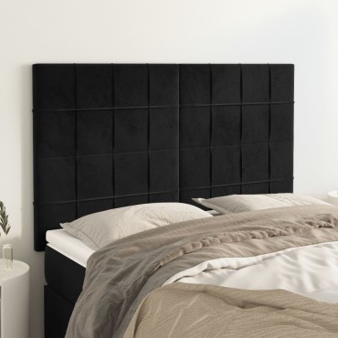 vidaXL Κεφαλάρια Κρεβατιού 4 τεμ. Μαύρα 72x5x78/88cm Βελούδινα