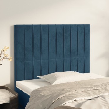 vidaXL Κεφαλάρια Κρεβατιού 2 τεμ. Σκ. Μπλε 80x5x78/88cm Βελούδινο