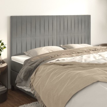 vidaXL Κεφαλάρια Κρεβατιού 4 τεμ. Αν. Γκρι 80x5x78/88cm Βελούδινο