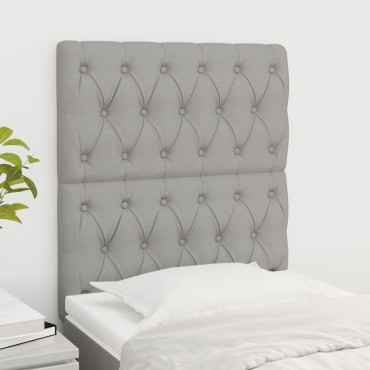 vidaXL Κεφαλάρια Κρεβατιού 2 τεμ. Αν. Γκρι 80x7x78/88cm Υφασμάτινο